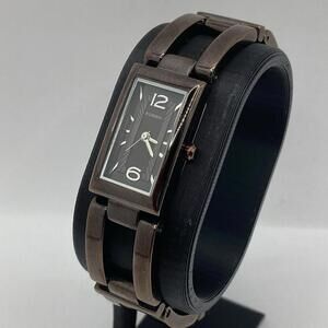 Fossil F2 ES-1817 Women’s Watch Dark Chocolate Brown Rectangle New Battery 7”